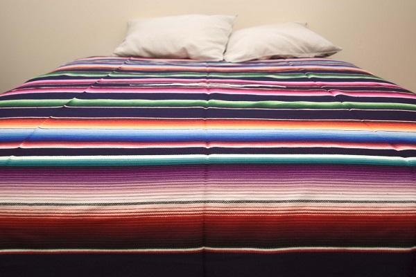 Mexican Blanket - Sarape Style Mexican Striped Blanket