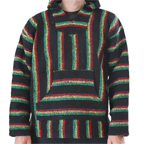 Baja Hoodie Rasta Colours Authentic Mexican Free Delivery