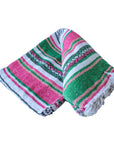 Falsa Woven Blanket - Green and Pink Colour