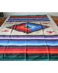 Diamond centre Mexican blanket - colourful
