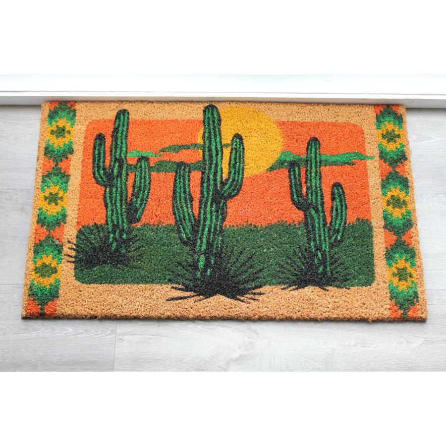Coir fibre cactus doormat