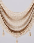 Natural white woven hammock with tassels