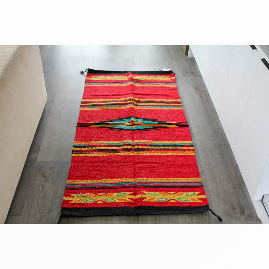 Red floor rug - cantina style