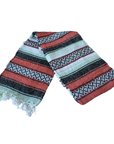 Striped fabric with geometric pattern on a white background