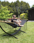 Mexican Spreader Bar Hammock - Black Cotton