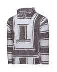 Striped Baja hoodie - Brown and White