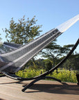 Mexican net hammock - black and white cotton