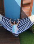 Black and white hammock woven Mexican