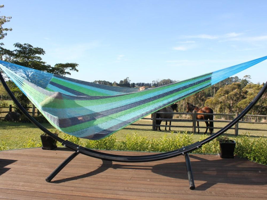 Blue and Green Cotton Hammock