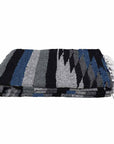 Blue, grey and black Mexican blanket