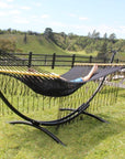 Spreader Bar Resort Style Hammock - Black Polyester