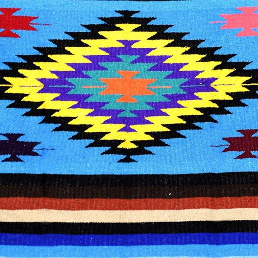 Colourful diamond centre blanket from Mexico