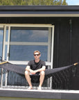 Black Cotton Bar Hammock - Mexican Handmade