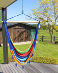 Woven Mexican Chair Hammock - Rainbow - Cotton