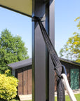 Hanging a hammock from posts with tree straps