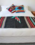 Mexican Blanket half folded on bed