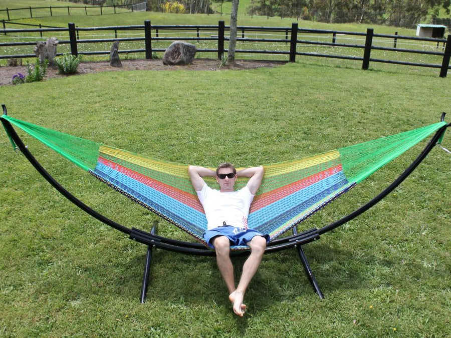 Curved Metal Hammock Stand and Mexican Queen Hammock