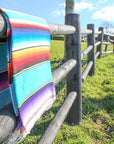 Mexican Striped Blanket with Curious Goat