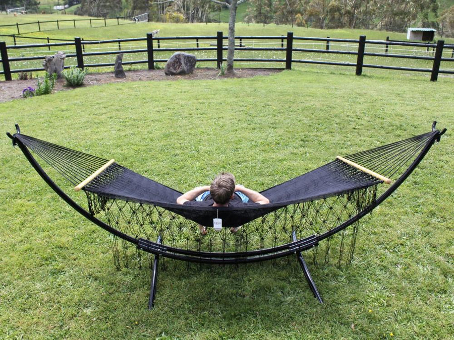 Metal Arc Stand with Polyester Mexican Hammock