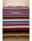 Mexican Sarape Blanket - Dark Blue