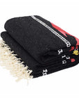 Thick woven Mexican blanket with fish design - for beach, yoga or pickup truck