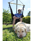 Handmade Mexican Chair Hammock in Black Polyester Cord