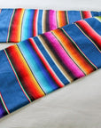Mexican Blanket Blue with Multicolour Stripes