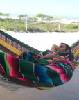 Mexican Green Blanket on Hammock