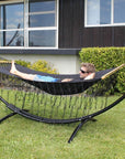 Metal Stand and Hammock - Black Resort Style