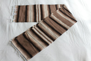 Brown striped blanket - Mexican handmade