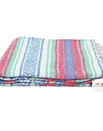 Striped light blue, coral and mint falsa