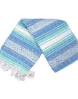 Blue and Green falsa blanket - Mexican made