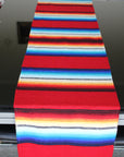 Red striped table runner