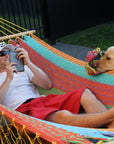 Mexican Spreader Bar Style Hammock - Cotton - Colourful