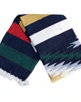 Dark Blue Navy Mexican Blanket - Saltillo Style