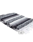 Handwoven Blanket from Mexico in black and white