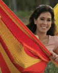 Cotton red, yellow and orange hammock