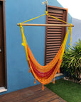 Mexican Hanging Hammock Chair - Red, yellow and orange