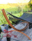 Mexican Woven Bar Hammock - Weather-resistant Black Polyester Material
