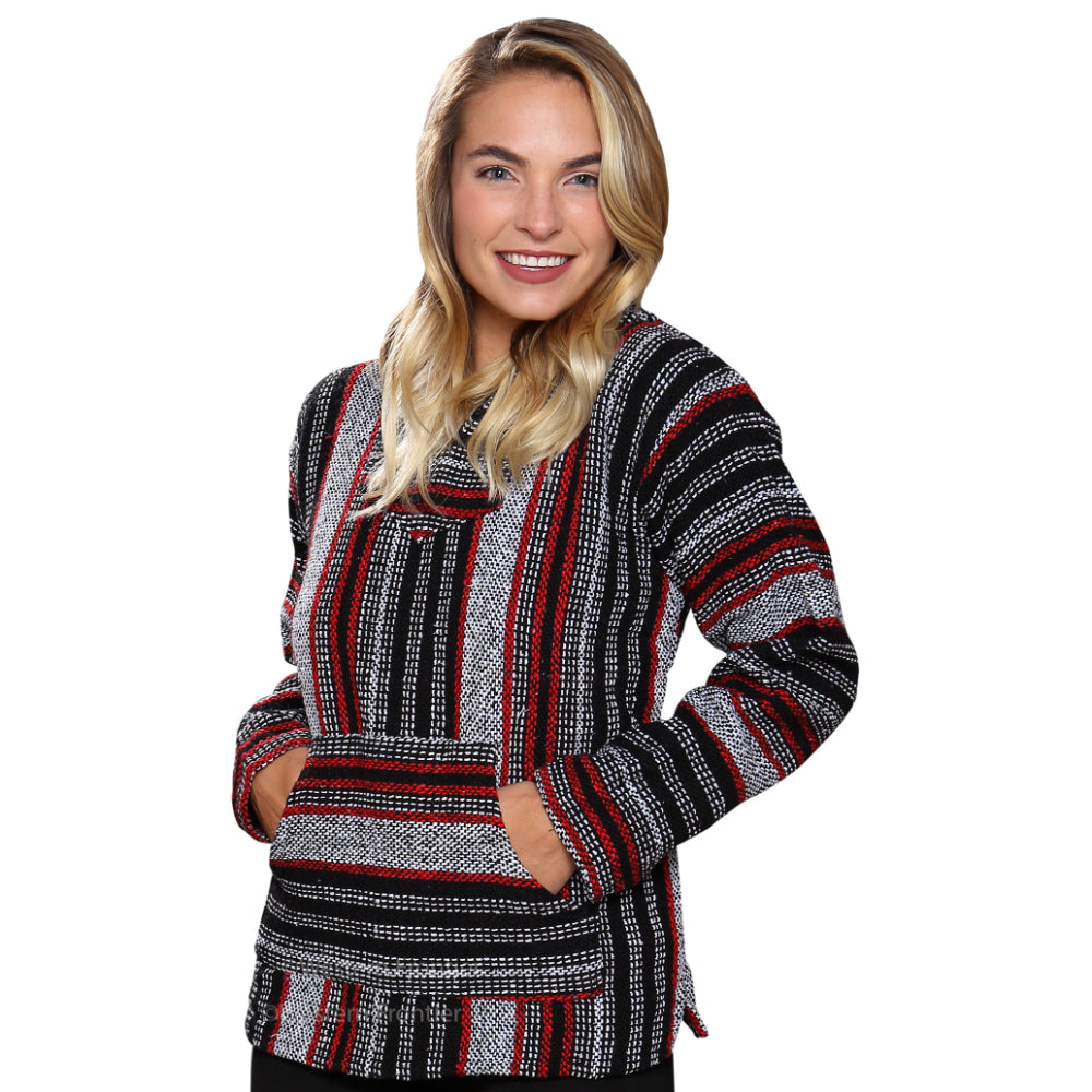 Black, white and read Mexican Baja hoodie