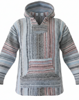 Multicolored hooded sweater on a white background