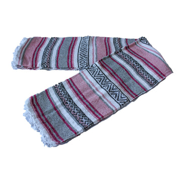 Mexican Falsa Blanket - Pink & Grey