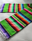 Striped green Mexican blanket