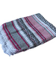 Mexican Falsa Blanket - Pink & Grey