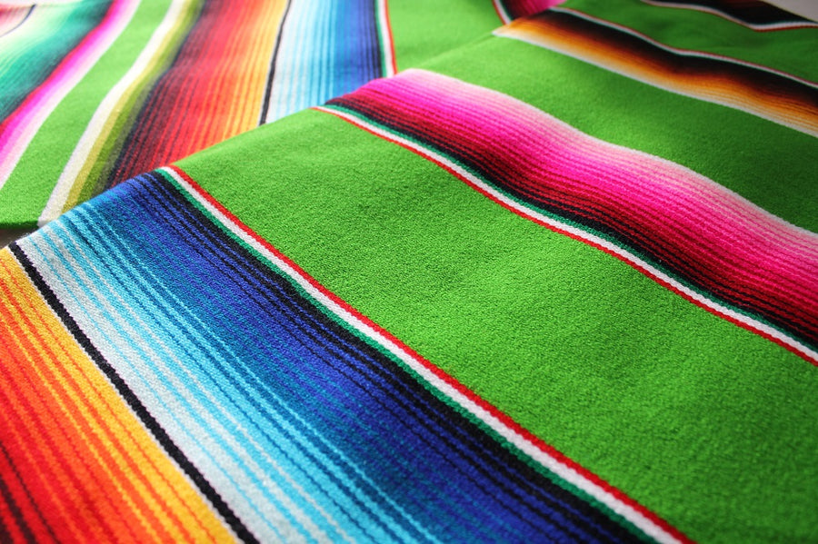 Sarape colourful green Mexican blanket