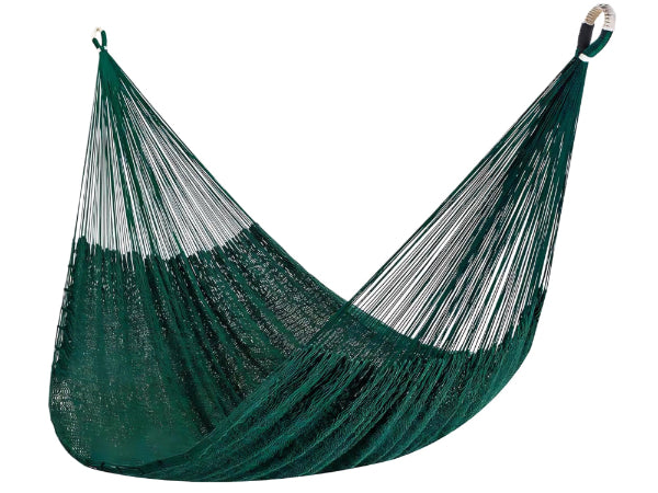 Green woven hammock