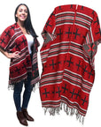 Ruana Poncho - Red - Western Styling