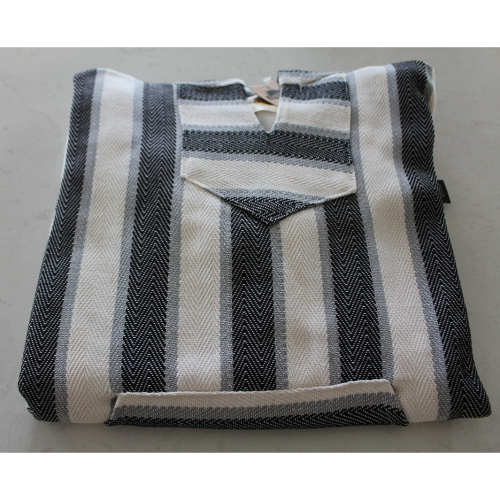 Stripped cotton blend hoodie