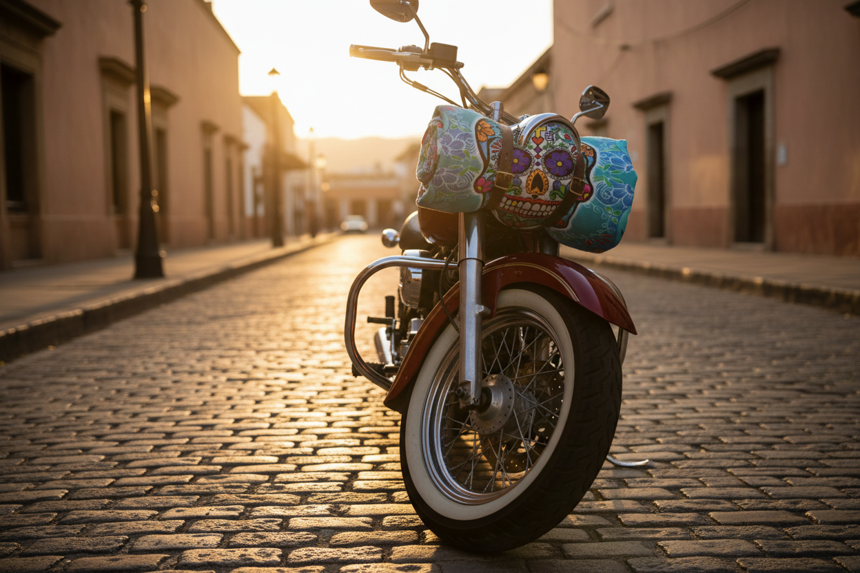Blanket on a motorcycle