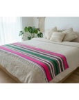 Mexican Falsa Blanket - Pink & Green